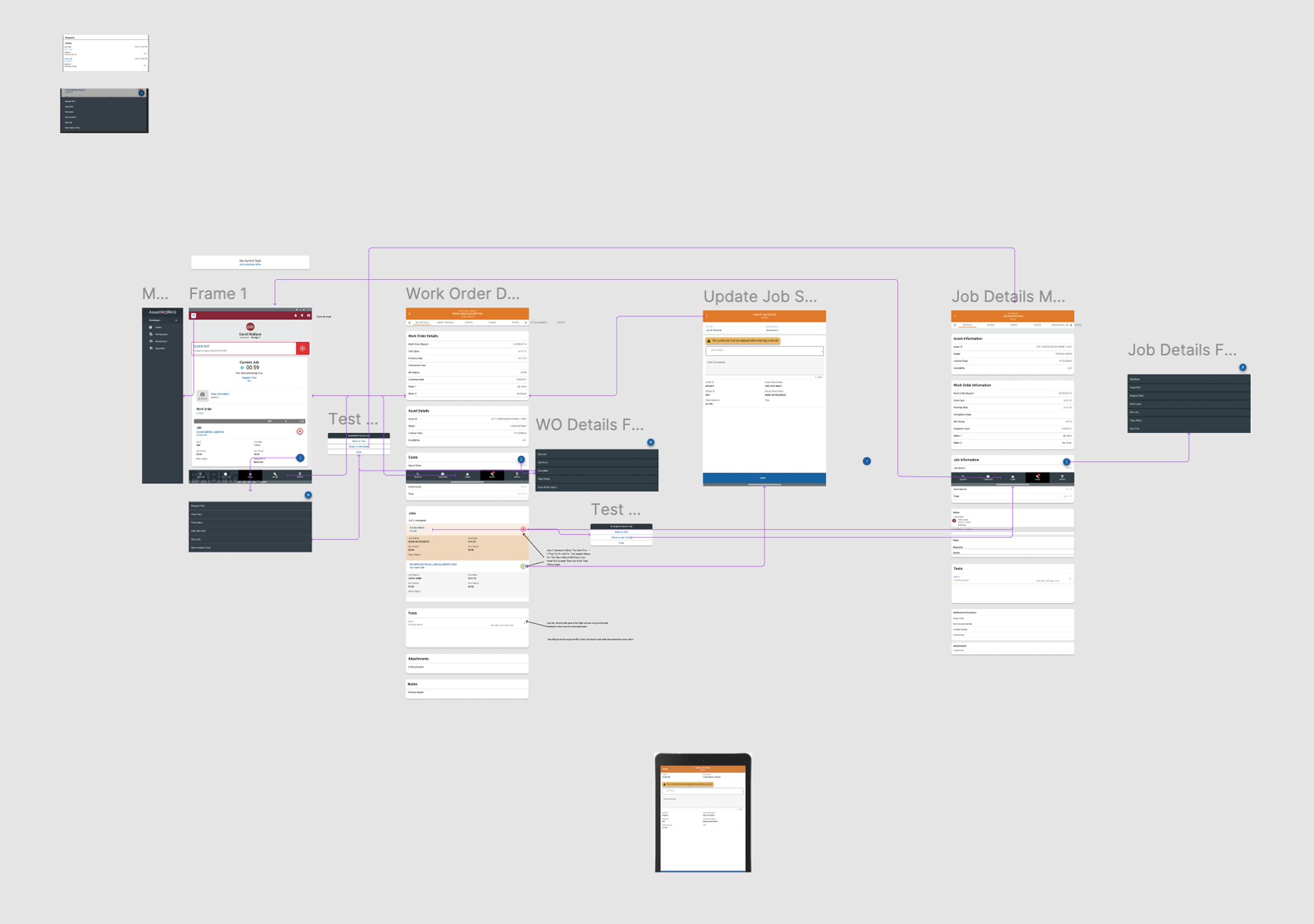 Legacy handoff files showing unstructured canvases with no organization